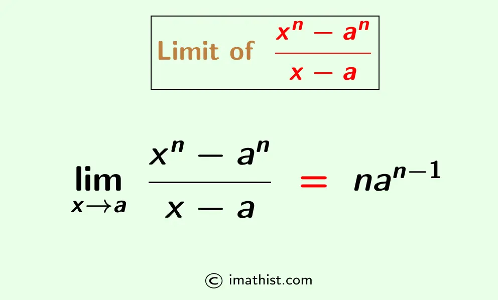 Limit of (x^n-a^n)/(x-a) when x tends to a